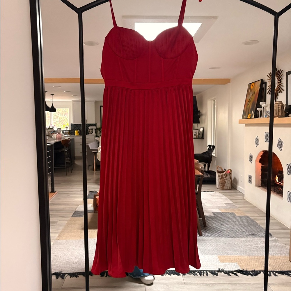 Lulu's Strapless Scarlet Dress